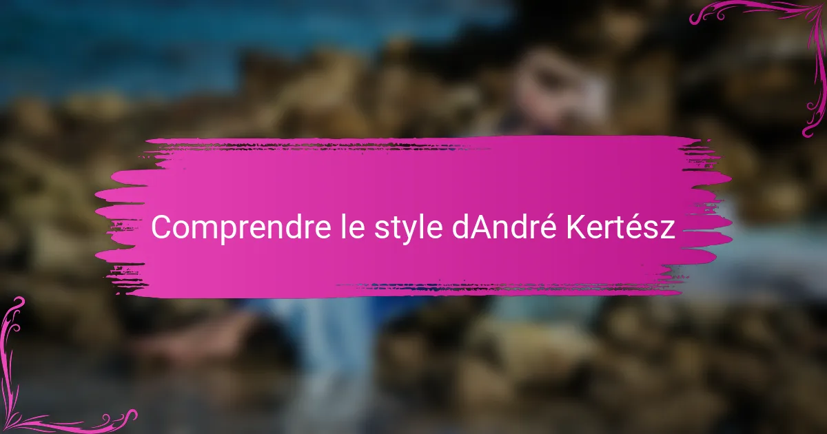 Comprendre le style dAndré Kertész