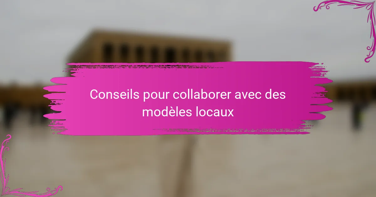 Conseils pour collaborer avec des modèles locaux