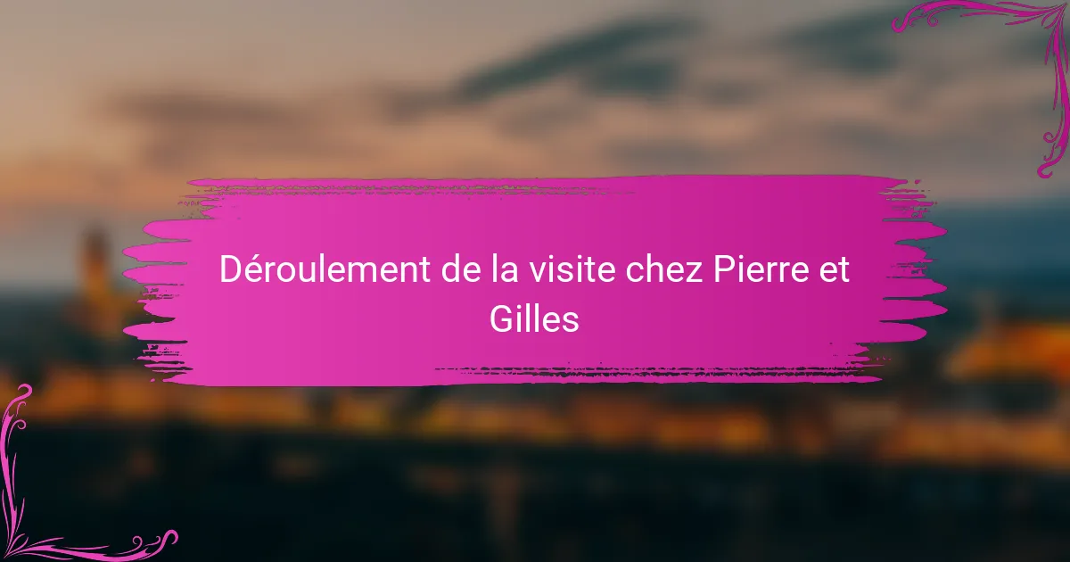 Déroulement de la visite chez Pierre et Gilles