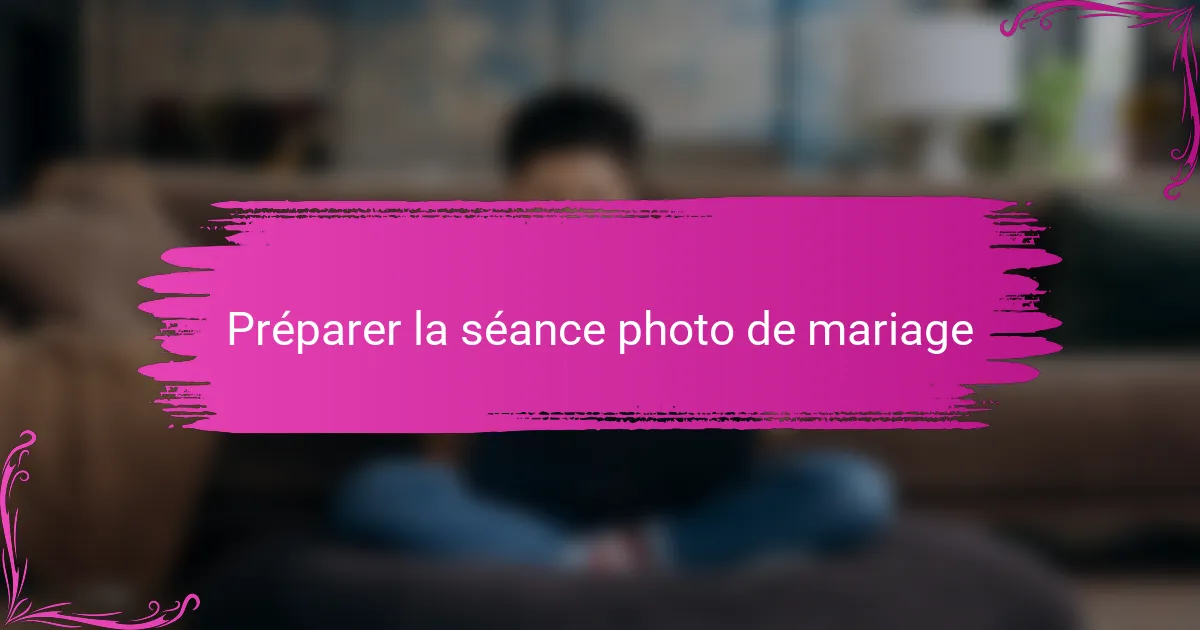 Préparer la séance photo de mariage