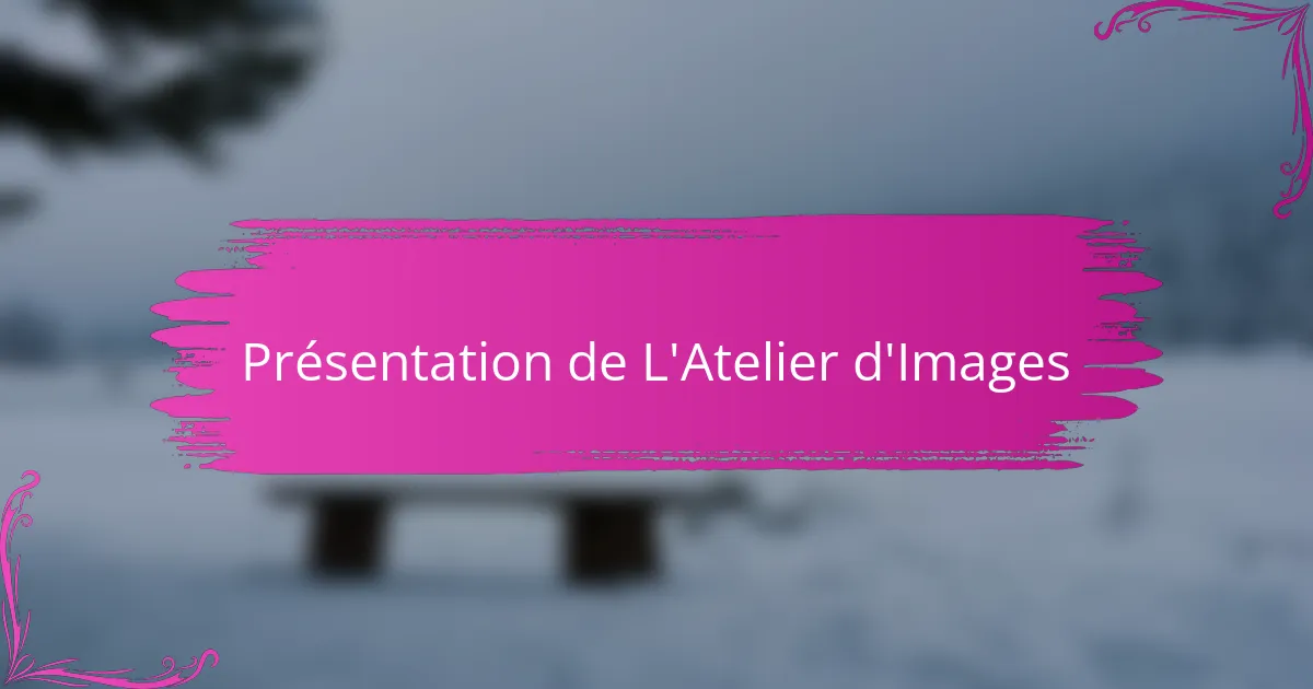 Présentation de L'Atelier d'Images
